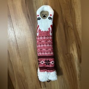 NWT plush Sherpa, llama socks